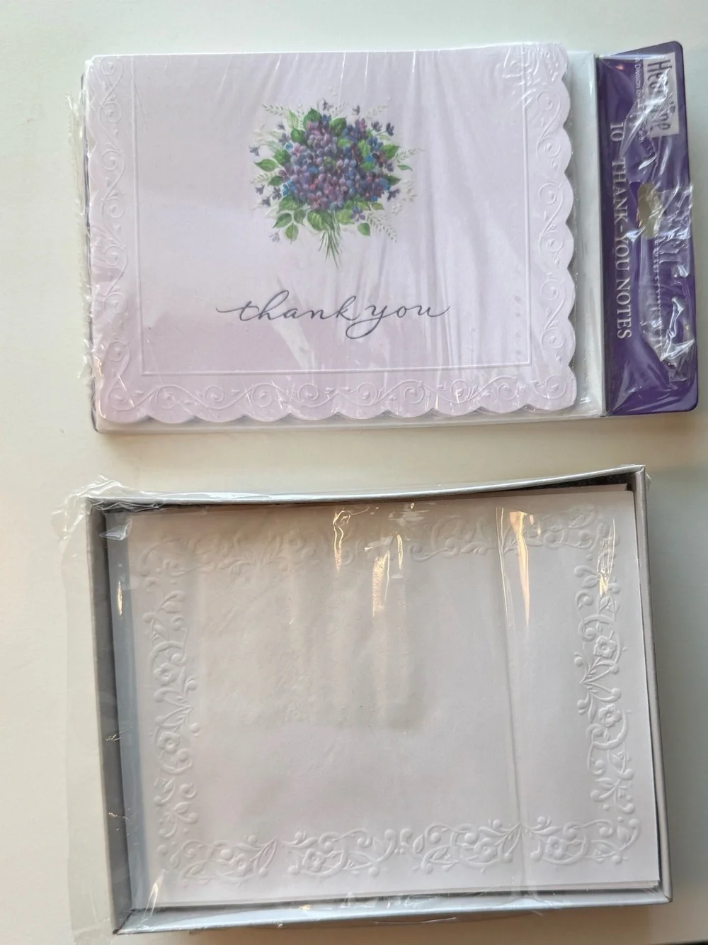 Hallmark Lavender Thank You Note Cards with Floral Bouquet